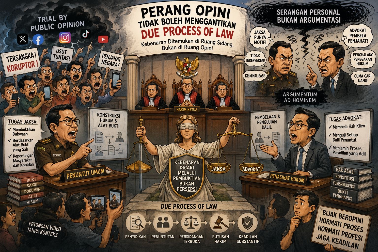 Perang Opini Tidak Boleh Menggantikan Due Process of Law