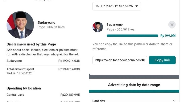 Kepala BGN Sudaryono Jadi Top Spender Iklan di Meta, Belanja Tembus Nyaris Rp200 Juta dalam Tiga Bulan